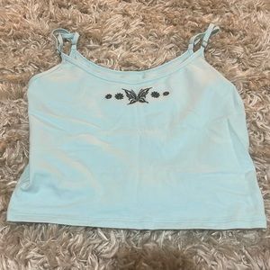 Hollister blue butterfly tank top